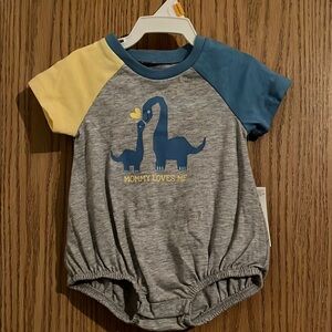 Gray Dinosaur Baby Romper